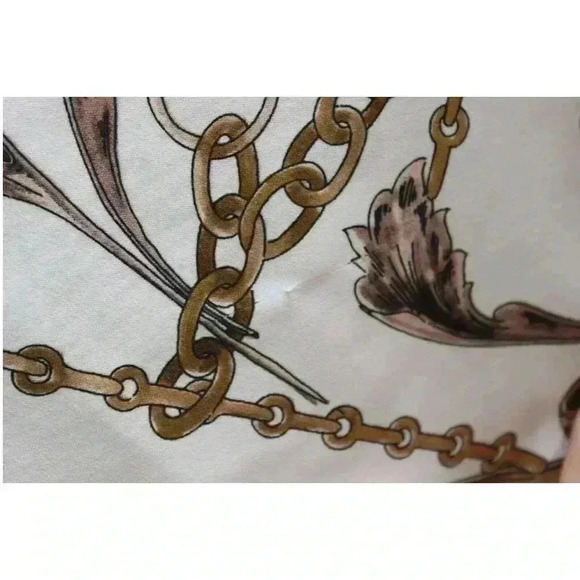 Joseph Ribkoff Blouse Size 10 Equestrian Gold Chain Career Business Casual - Picture 12 of 13